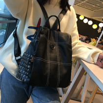 2022羊皮双肩包女韩版新款真皮旅行包休闲时尚女包软皮包两用背包