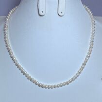 天然白色近圆无核淡水珍珠项链4-5mm绕颈款锁骨链女款