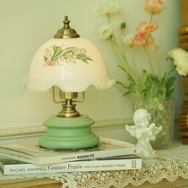 绿色铃兰花朵法式欧式床头小台灯北欧ins少女复古田园卧室氛围灯