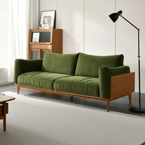 联邦家具实木沙发复古灯芯绒布艺北欧樱桃木组合现代客厅温如沙发