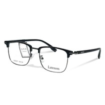 Latemon浪特梦复古简约眼镜框男大脸近视镜架半眉光学镜架L82207