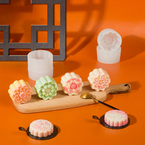 花型冰皮月饼模具樱花糕点绿豆糕食品级硅胶烘焙磨具diy手工皂模