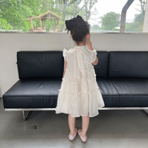 六一礼物夏装新款女童连衣裙白色纱裙女宝宝夏季公主裙子洋气时髦