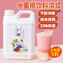 广禧水蜜桃饮料浓浆5斤金桔柠檬葡萄浓缩果汁商用奶茶店专用