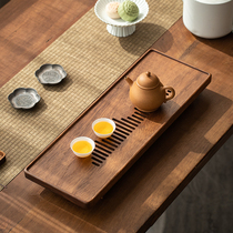 胡桃木新中式家用茶盘干泡盘抽屉式小型干泡台实木壶承茶几小茶台