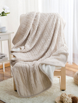 针织盖毯双层毛毯被子单人沙发休闲毯加厚宿舍学生午睡羊羔绒毯子