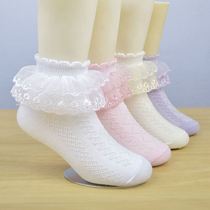 公主袜子儿童女童蕾丝袜夏季穿裙子配的可爱日系花边中筒夏天穿的