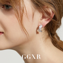 GGXR 欧美不规则几何方钻耳环 蚊香盘耳夹小众个性时髦耳饰饰品女