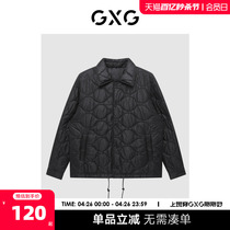 GXG男装 商场同款费尔岛系列黑色时尚夹克棉外套 22年冬季新品