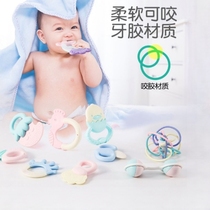 婴儿玩具0-1岁可水煮可咬牙胶宝宝3-6-12个月新生儿摇铃男孩女孩