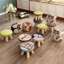 小凳子家用实木腿圆矮凳可爱儿童换鞋凳沙发凳宝宝椅子卡通小板凳