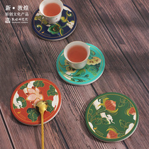 敦煌研究院 吸水陶瓷茶杯垫 博物馆文创中国风复古隔热垫生日礼物