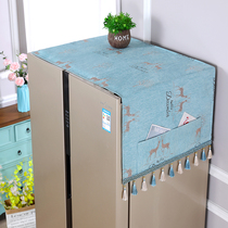 冰箱盖布双开门防尘盖布对开门流苏吊坠欧式风单门收纳口袋冰箱罩