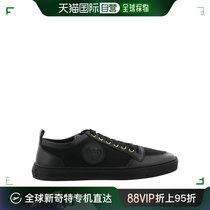 香港直邮VERSACE 男士黑色牛皮与帆布美杜莎头像运动鞋 DSU5916-D