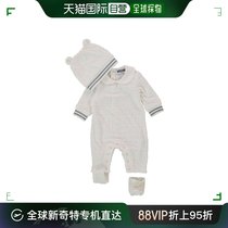 香港直邮潮奢 Moschino 莫斯奇诺 婴儿长袖连体衣和帽子两件装童