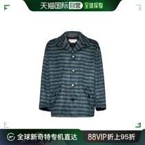 香港直邮潮奢 Marni 玛尼 男士 条纹单排扣短大衣 TUMU0090UWUTW9