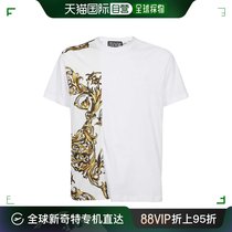香港直邮VERSACE JEANS 男士白色棉质半袖T恤 72GAH6R9-JS049-G03
