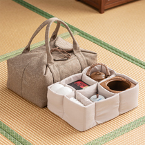 整套旅行茶具收纳包袋超大号家用户外便携茶具大容量收纳盒布艺包