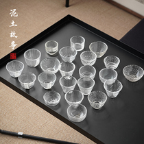 纯手工玻璃杯茶杯杯子小号锤纹水杯酒杯日式透明主人功夫单杯加厚