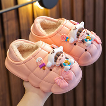 宝宝儿童棉拖鞋冬季男童女童室内防水踩屎感包跟亲子可爱居家棉鞋