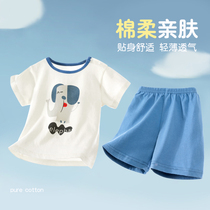 儿童短袖套装纯棉透气夏季薄款男女童宝宝短裤婴儿衣服休闲两件套