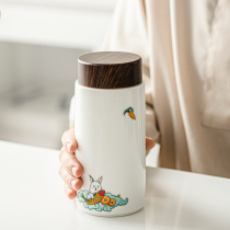 陶瓷内胆保温杯大容量韩版简约便携车载户外办公室中药养生泡茶杯