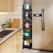 厨房置物架加厚落地多层微波炉收纳架冰箱夹缝置物架储物架可移动