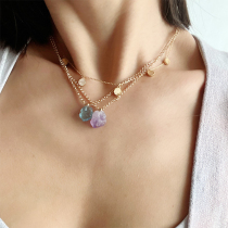 LHWindsor温莎珠宝紫色水晶项链女原石吊坠锁骨链小众原创设计