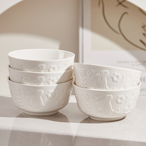 法式陶瓷碗家用高颜值吃饭碗米饭碗好看的5寸釉下彩碗碟餐具套装