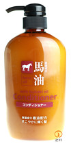 日本熊野油脂 无硅天然弱酸性马油护发素600ml保湿防脱生发