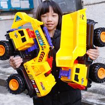 超大号工程车滑行儿童挖掘机套装搅拌车垃圾车汽车模型玩具小男孩