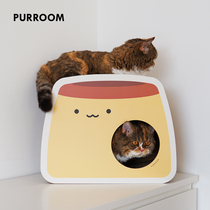 PURROOM原创布丁崽双层猫抓板猫窝磨爪高强度瓦楞纸硬纸箱猫玩具