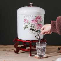 3升陶瓷冷水壶带龙头装开水 汗蒸室储蓄凉瓶家用大容量耐高温泡茶