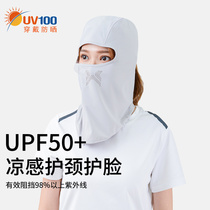UV100冰丝防晒头套男女士夏季新款户外遮阳全脸遮脸透气面罩21301