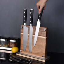 促销亚克力双面实木磁性刀座家用实木放菜刀架子刀具收纳架厨房置