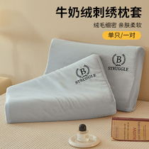 牛奶绒乳胶枕套40cmx60cm一对装秋冬珊瑚绒枕头套单个枕芯内胆套