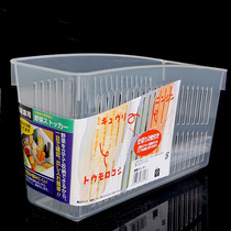 6257.日式冰箱冷藏盒带隔板分类冰箱盒PP收纳筐置物篮窄款 米木