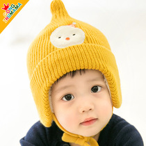 婴儿帽子秋冬季婴幼儿3-6月新生儿男女童毛线帽加绒0-2岁宝宝帽冬