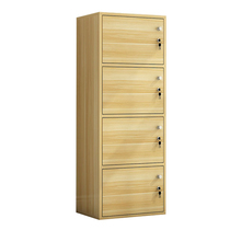 加厚带门柜子储物柜带锁书柜书架落地组合收纳柜木质家用置物柜