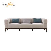 IdeaPlus高端定制家具北欧样板房客厅真皮沙发三人位组合沙发