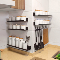 太空铝厨房置物架免打孔壁挂式厨具调料收纳架子用品小型窄架子