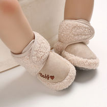 婴儿棉鞋0-1岁加绒冬季软底厚学步鞋男女宝宝3-6-12个月防滑不掉
