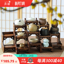中式桌面小型博古架实木茶壶展示架紫砂壶摆放架子茶具置物架摆件