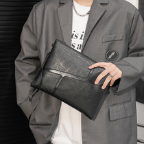 新款韩版男士手拿包商务休闲潮流手抓包 潮信封包文件包 复古手包