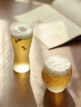 日本aderia石塚硝子丸纹樱花磨砂啤酒杯威士忌杯玻璃杯单杯礼盒装