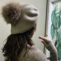 羊毛套装女秋冬季时尚韩版潮流百搭高档保暖围巾帽子女士两件套