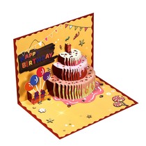 生日贺卡创意3d立体草莓蛋糕送女生闺蜜儿童音乐灯光高级祝福卡片