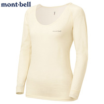 日本代购montbell女士U领羊毛T恤打底衫内衣短袖长袖薄款保暖上衣
