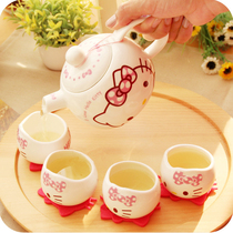 景德镇创意卡通陶瓷礼品茶具超萌新款可爱猫迷你茶具一壶四杯小号