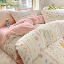 纯棉四件套全棉三件套床单床笠款单双人床上用品1.5m1.8米北欧风